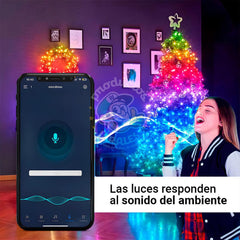 Luces navideñas LED RGB inteligentes con Bluetooth ver. 2023 - 10 metros - A prueba de agua - Productos Virales