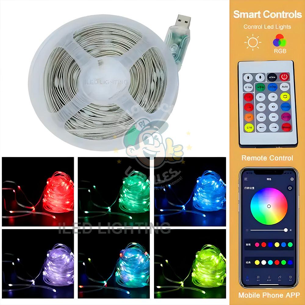 Luces navideñas LED RGB inteligentes con Bluetooth ver. 2023 - 10 metros - A prueba de agua - Productos Virales