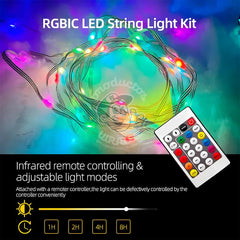 Luces navideñas LED RGB inteligentes con Bluetooth ver. 2023 - 10 metros - A prueba de agua - Productos Virales