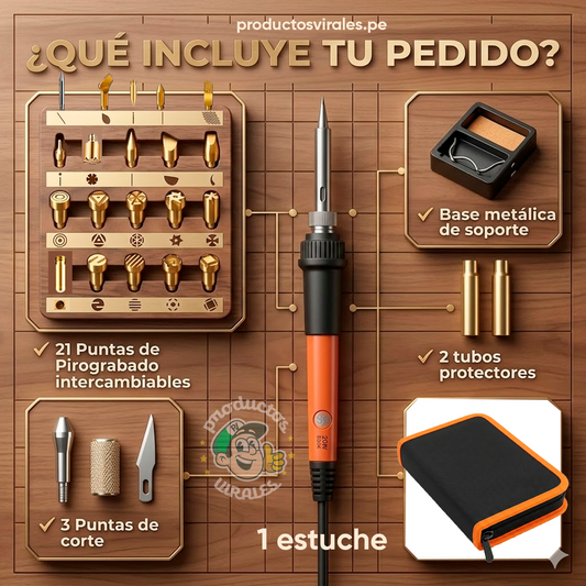 Set de Pirograbado Profesional en Madera 37 piezas: ORIGINAL