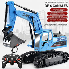 Excavadora Realista a control remoto - Material Metálico y ABS