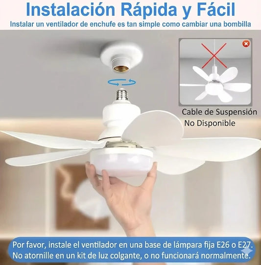 Foco Led Ventilador de 6 Aspas - Cálido y Frío