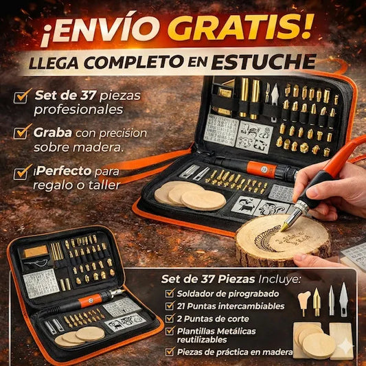 Set de Pirograbado en Madera: Tu Nuevo Hobby en Casa - 37 Piezas
