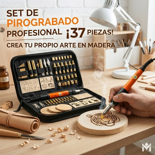 Set de Pirograbado Profesional en Madera 37 piezas: ORIGINAL