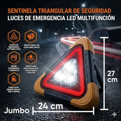 Luz de advertencia digital con panel Solar y Linterna