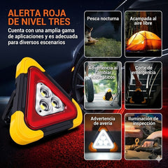 Luz de advertencia digital con panel Solar y Linterna