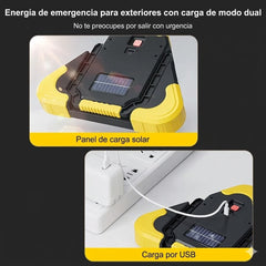 Luz de advertencia digital con panel Solar y Linterna