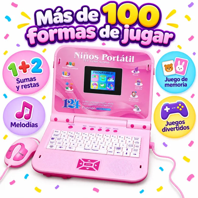 Laptop educativa infantil con pantalla a color y mouse - foto 3