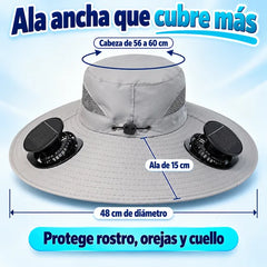 Sombrero con ventilador y panel solar para el calor - foto 5